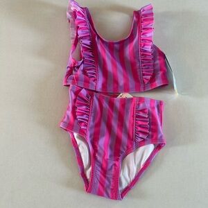 Cat & Jack Pink and Purple Striped Kids Bikini